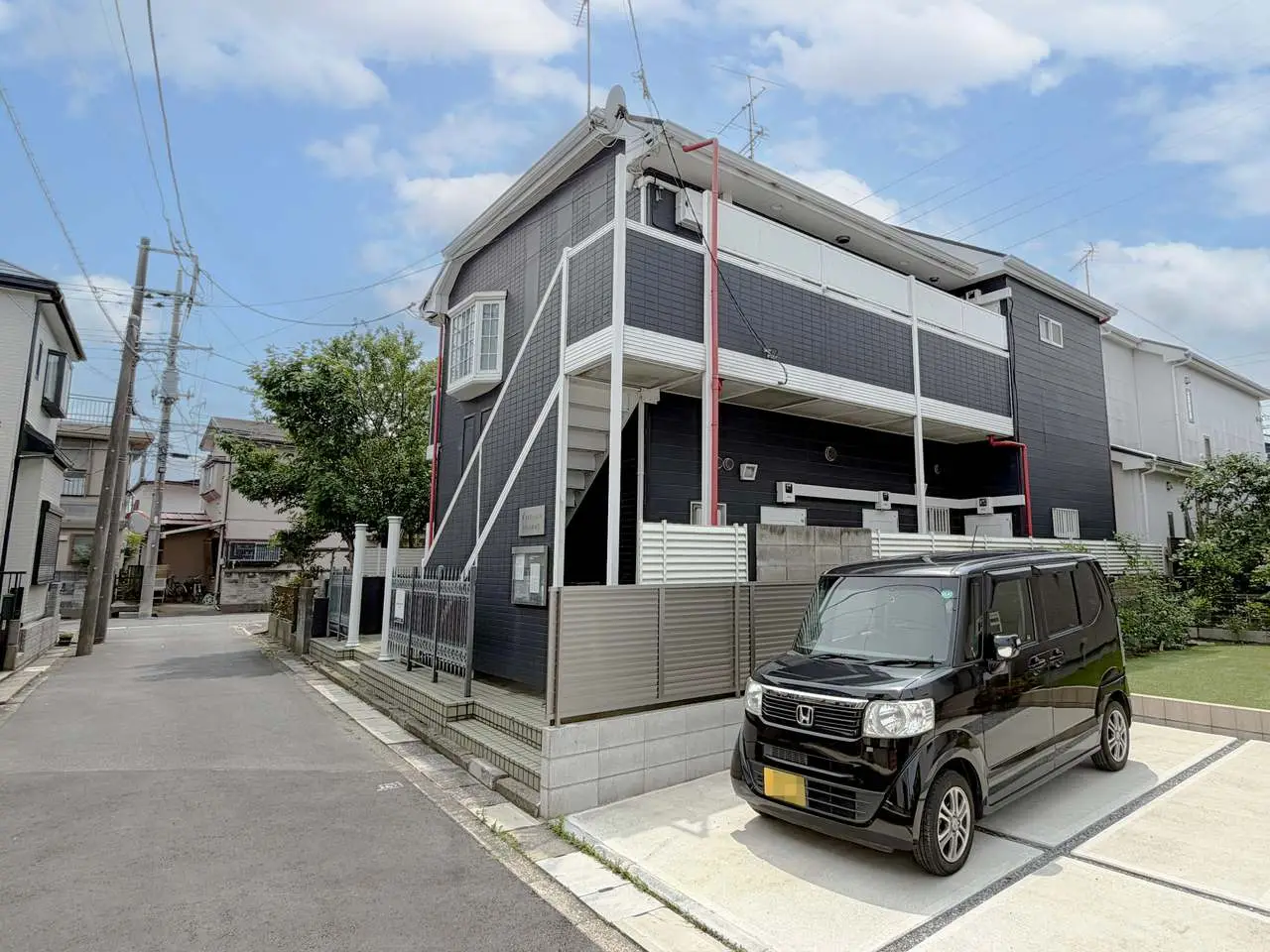 リブレス新田Ⅲの正面外観｜埼玉県草加市金明町の木造2階建一棟アパート